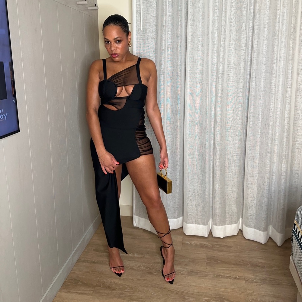 Mesh Maxi Bandage Dress